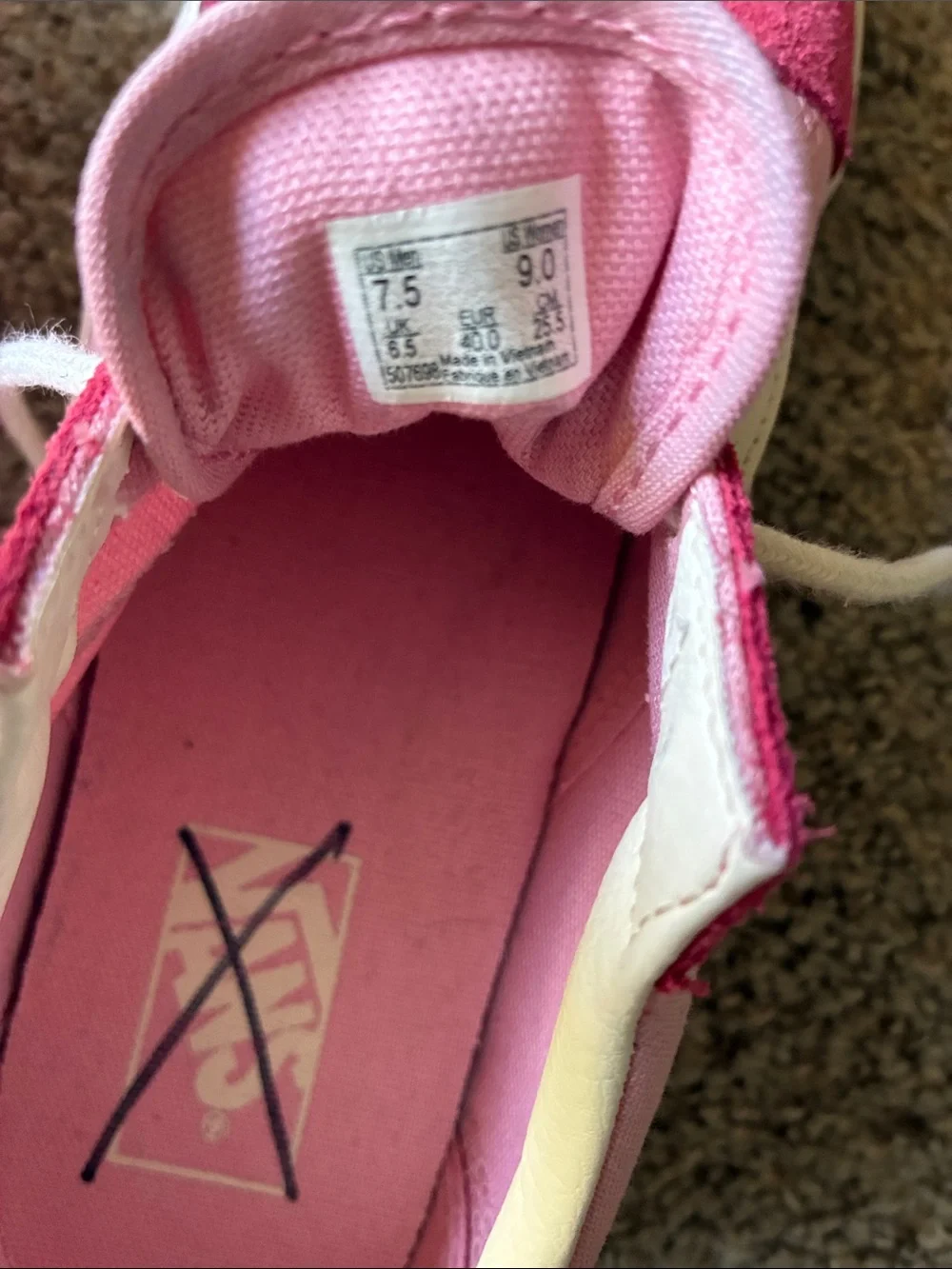 Vans light Pink and dark Pink Low-Top Lace-Up Sneakers
